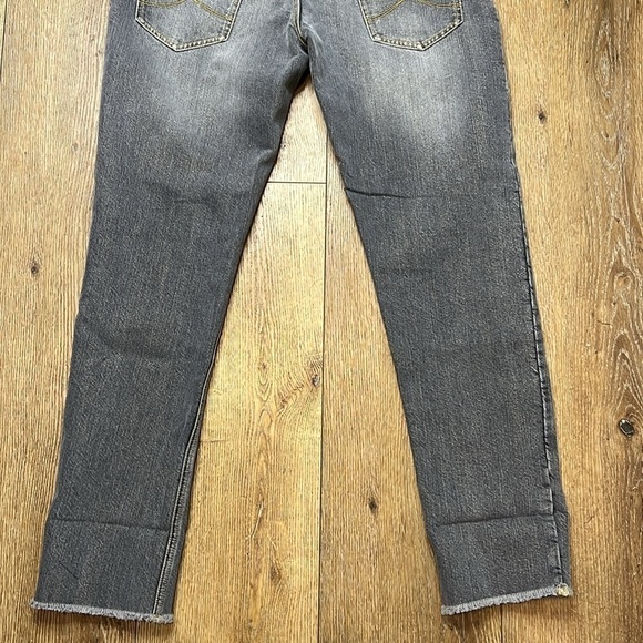 NWT Brunello Cucinelli Gray Wash Low Waist Raw Hem Straight Leg Jeans Size 12US - Picture 8 of 13